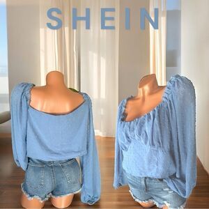 SHEIN Curve l Off the Shoulder Crop Top l Long Sleeve l 1X l EUC